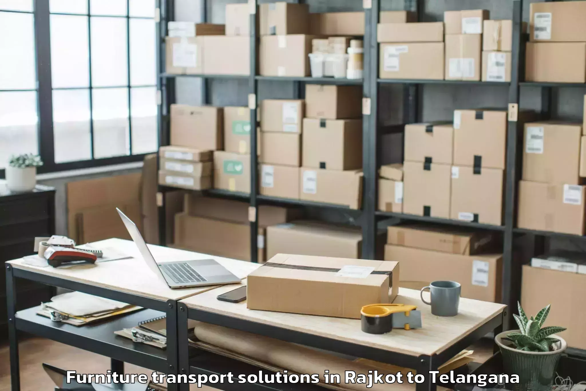 Affordable Rajkot to Vemanpalle Furniture Transport Solutions